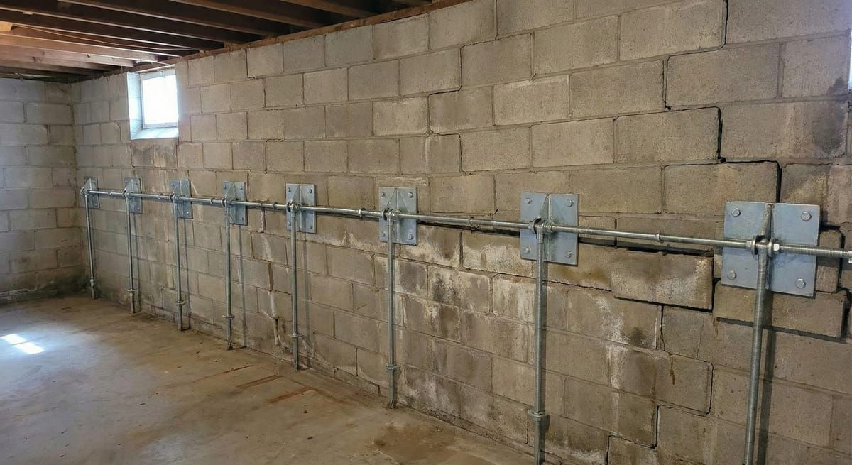 Bowing Block Wall in Auburn - After